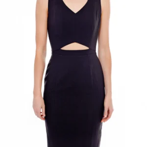 V-Neck Dress with Front Key Hole