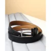 Slim Leather Belt in Black
