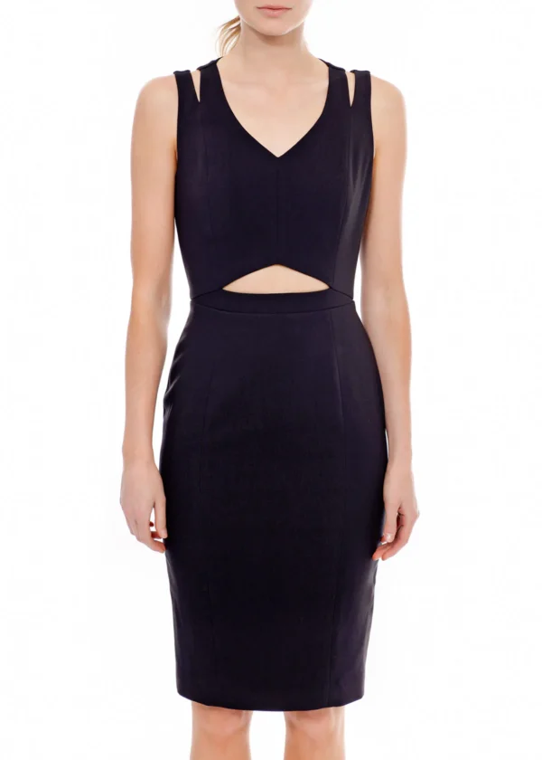 V-Neck Dress with Front Key Hole